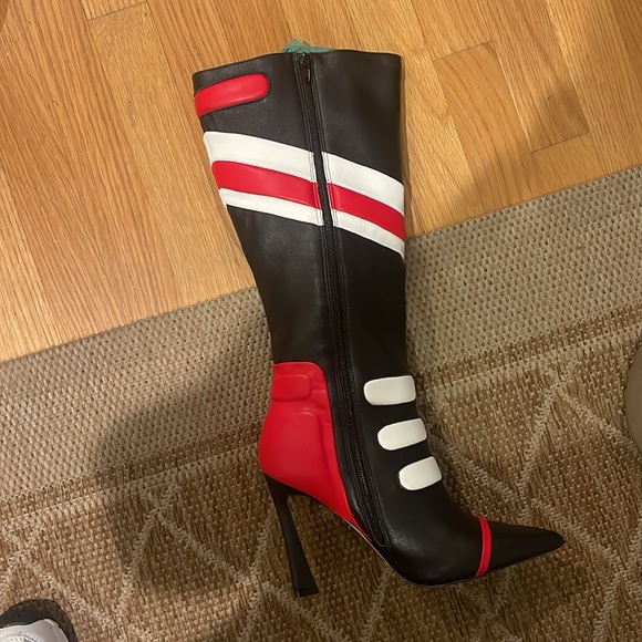 COPY - Steve Madden SUKI BLACK MULTI COLORED boot worn 1 Time - Picture 2 of 3